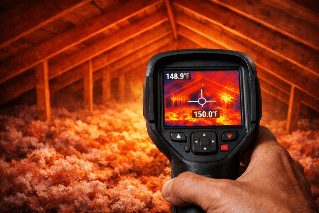 thermal temperature reading in arizona attic